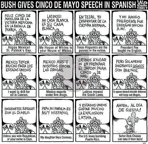 Lalo Alcaraz on Wednesday May 9, 2001 Comic Strip