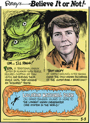 Ripley's Believe It or Not on Tuesday May 3, 2016 Comic Strip