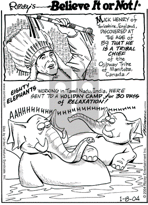 Ripley's Believe It or Not on Thursday January 8, 2004 Comic Strip
