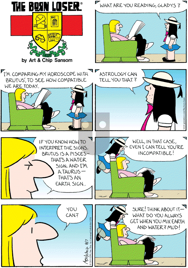 The Born Loser on Sunday August 7, 2011 Comic Strip