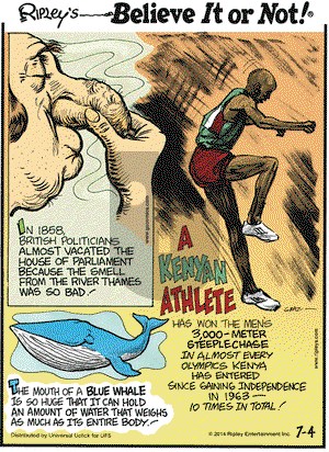 Ripley's Believe It or Not on Friday July 4, 2014 Comic Strip