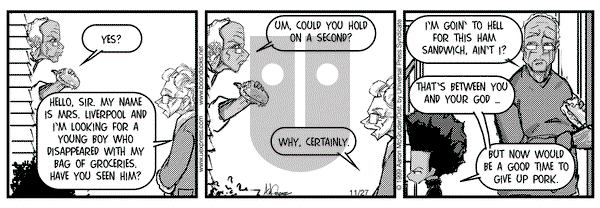 The Boondocks on Saturday November 27, 1999 Comic Strip