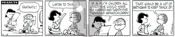 Peanuts on Friday April 13, 1962 Comic Strip