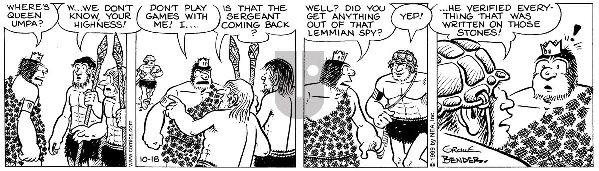 Alley Oop - Monday October 18, 1999 Comic Strip