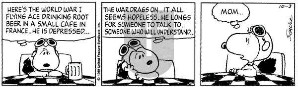 Peanuts on Tuesday October 3, 1989 Comic Strip