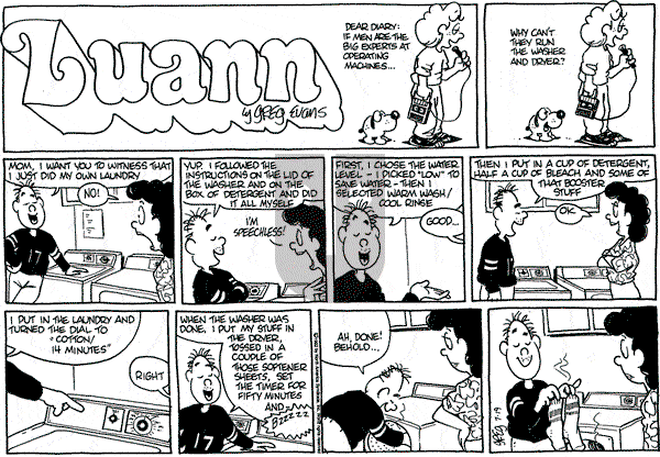 Luann on Sunday July 19, 1992 Comic Strip