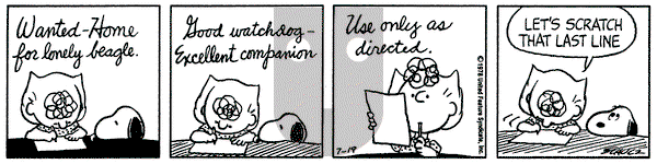 Peanuts on Wednesday July 19, 1978 Comic Strip