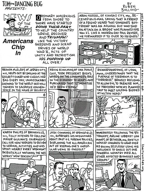 Tom the Dancing Bug on Saturday October 20, 2001 Comic Strip