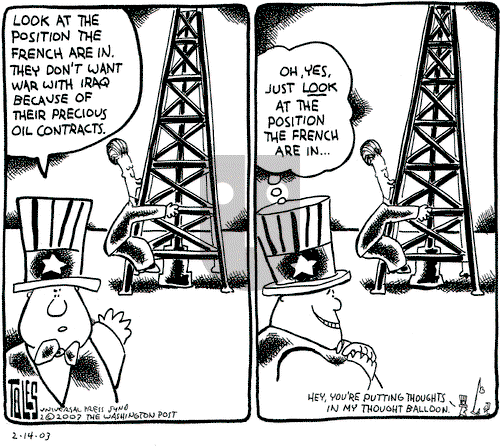 Tom Toles on Friday February 14, 2003 Comic Strip