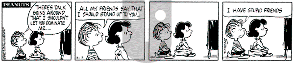 Peanuts on Friday March 7, 1975 Comic Strip