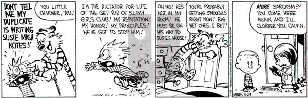 Calvin and Hobbes on Friday March 29, 1991 Comic Strip