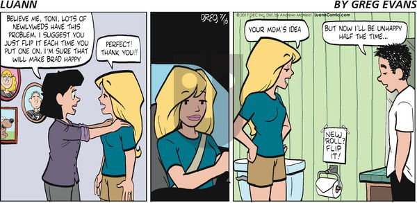 Luann on Sunday July 16, 2017 Comic Strip