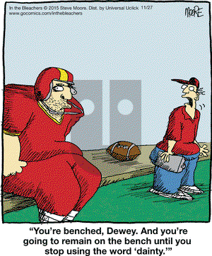 In the Bleachers on Friday November 27, 2015 Comic Strip