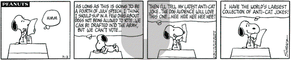 Peanuts on Thursday July 2, 1970 Comic Strip