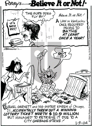 Ripley's Believe It or Not on Friday January 9, 2004 Comic Strip