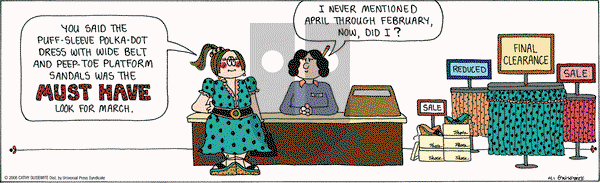 Cathy Classics on Saturday April 1, 2006 Comic Strip