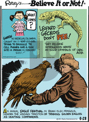 Ripley's Believe It or Not on Tuesday June 28, 2011 Comic Strip