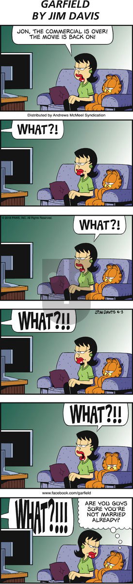 Garfield on Sunday June 3, 2018 Comic Strip
