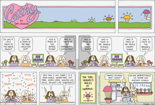 Cathy Classics - Sunday August 23, 2009 Comic Strip