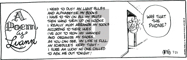 Luann on Saturday July 21, 1990 Comic Strip