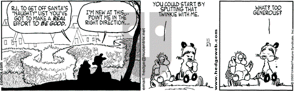 Over the Hedge on Wednesday November 27, 2002 Comic Strip