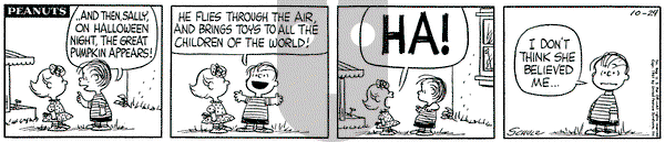 Peanuts on Tuesday October 24, 1961 Comic Strip