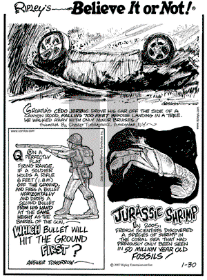 Ripley's Believe It or Not on Tuesday January 30, 2007 Comic Strip