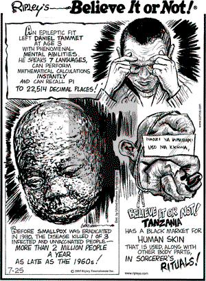 Ripley's Believe It or Not on Monday July 25, 2005 Comic Strip