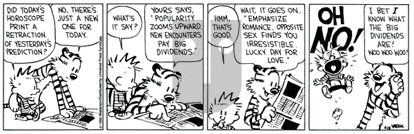 Calvin and Hobbes on Saturday April 18, 1992 Comic Strip