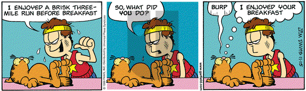 Garfield - Monday November 15, 1999 Comic Strip