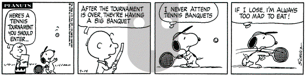 Peanuts on Wednesday July 14, 1976 Comic Strip