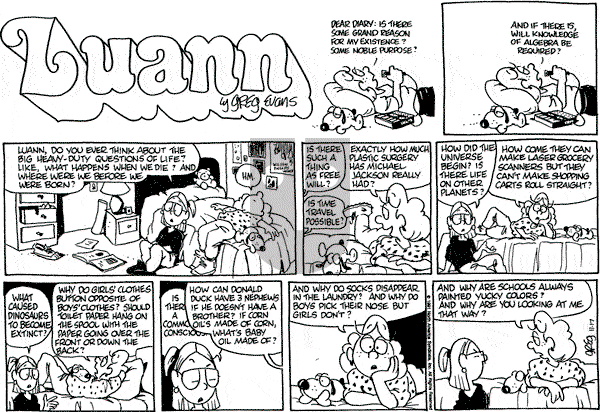 Luann on Sunday November 17, 1991 Comic Strip