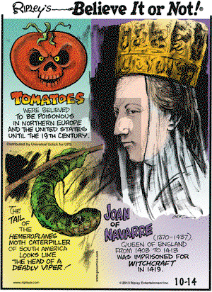 Ripley's Believe It or Not on Monday October 14, 2013 Comic Strip