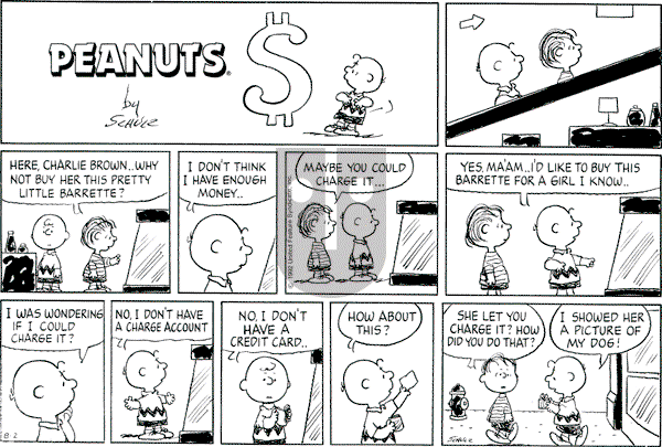 Peanuts - Sunday August 2, 1992 Comic Strip
