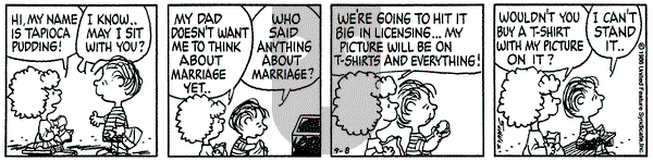 Peanuts on Monday September 8, 1986 Comic Strip