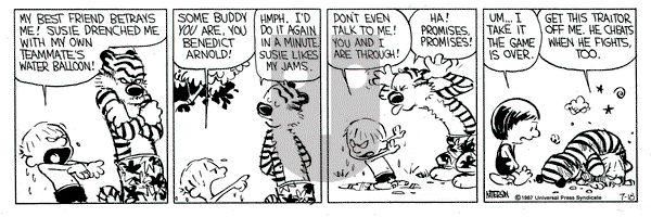 Calvin and Hobbes on Saturday July 18, 1987 Comic Strip