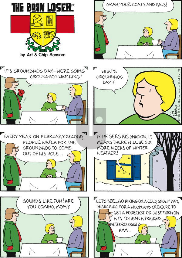 The Born Loser on Sunday February 2, 2014 Comic Strip