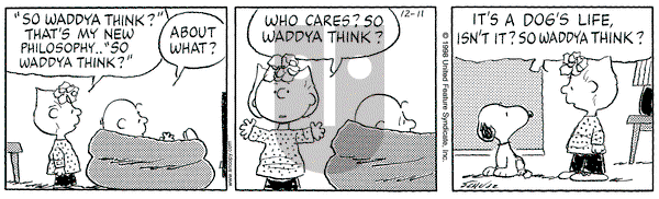 Peanuts - Friday December 11, 1998 Comic Strip