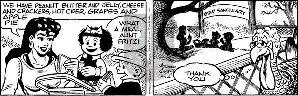 Nancy on Thursday November 28, 2002 Comic Strip