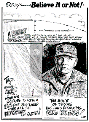 Ripley's Believe It or Not - Wednesday January 31, 2007 Comic Strip