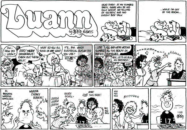 Luann on Sunday January 20, 1991 Comic Strip