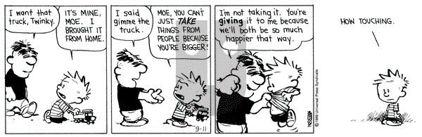 Calvin and Hobbes on Monday September 11, 1989 Comic Strip