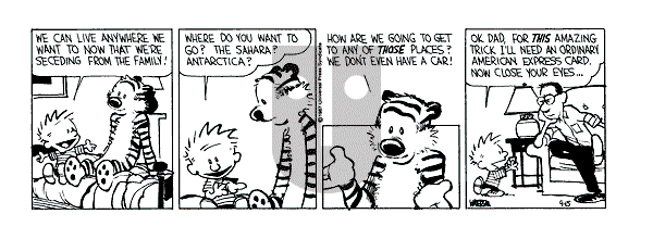 Calvin and Hobbes - Tuesday September 15, 1987 Comic Strip