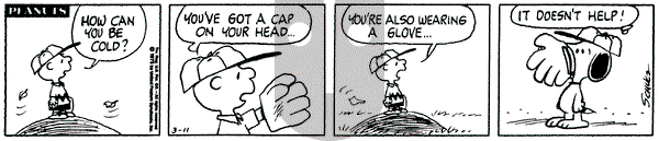 Peanuts on Tuesday March 11, 1975 Comic Strip