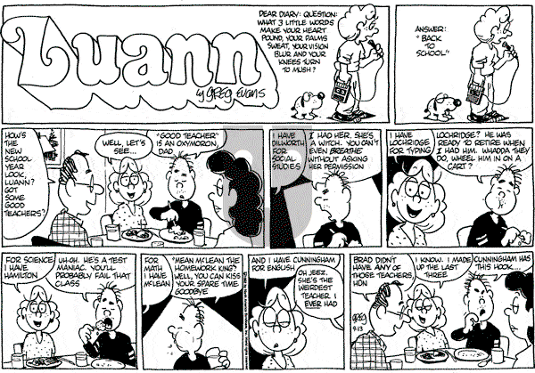Luann on Sunday September 13, 1992 Comic Strip