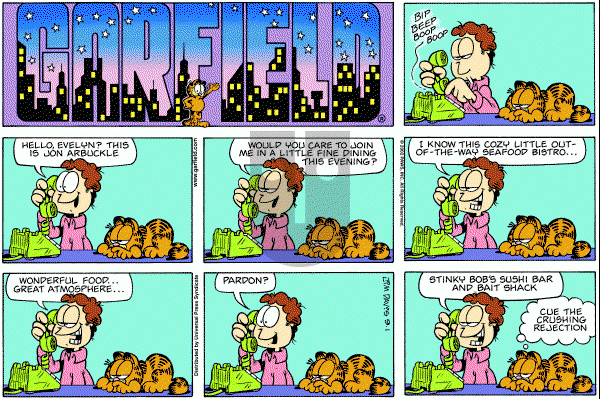 Garfield - Sunday September 1, 2002 Comic Strip