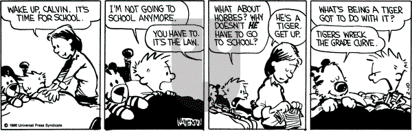 Calvin and Hobbes on Monday February 10, 1986 Comic Strip