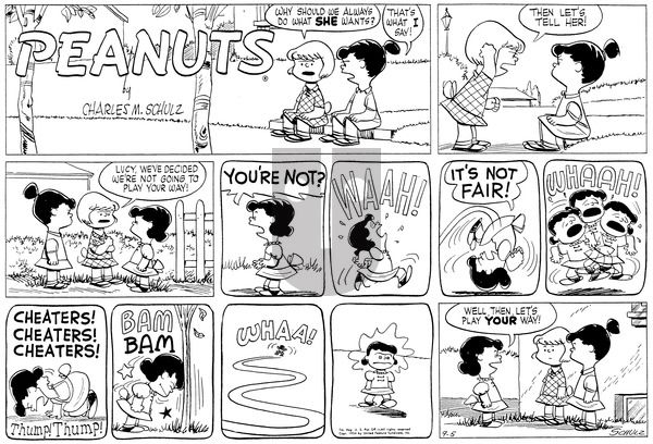 Peanuts on Sunday September 5, 1954 Comic Strip