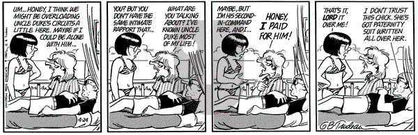 Doonesbury on Thursday April 24, 1986 Comic Strip