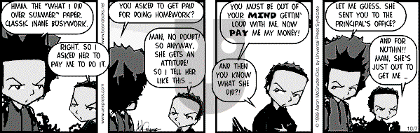The Boondocks - Thursday October 7, 1999 Comic Strip